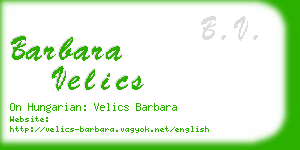 barbara velics business card